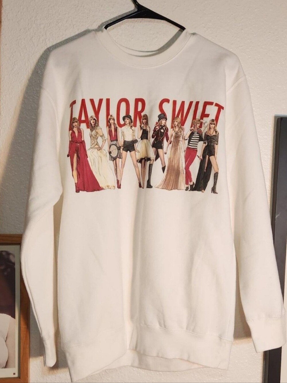Taylor Swift White Graphic Crewneck Sweatshirt - Tour Style